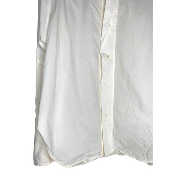 Frame Long Sleeve Asymmetrical Collar White Crisp Button Up Shirt Women’s Sz XL - Picture 4 of 9